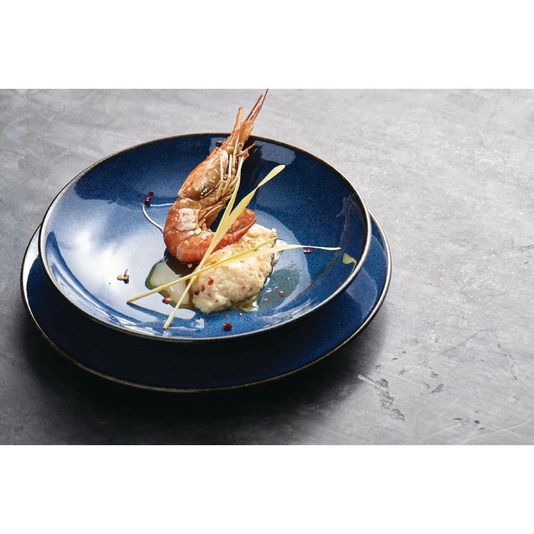VV852 Rene Ozorio Wabi Sabi Rimmed Coupe Bowls Indigo 200mm 887ml (Pack of 6)