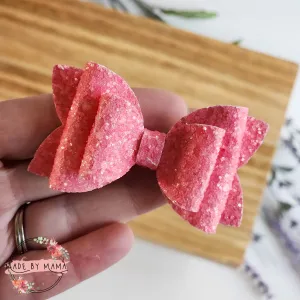 Watermelon Pink Glitter Bow