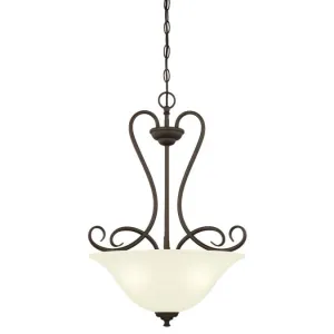 Westinghouse 6305800 3 Light Pendant Oil Rubbed Bronze Finish with Frosted Glass