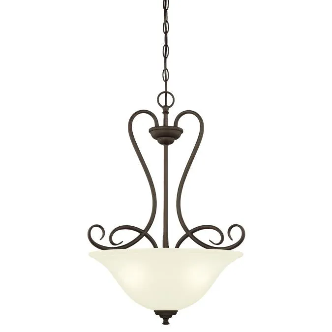 Westinghouse 6305800 3 Light Pendant Oil Rubbed Bronze Finish with Frosted Glass