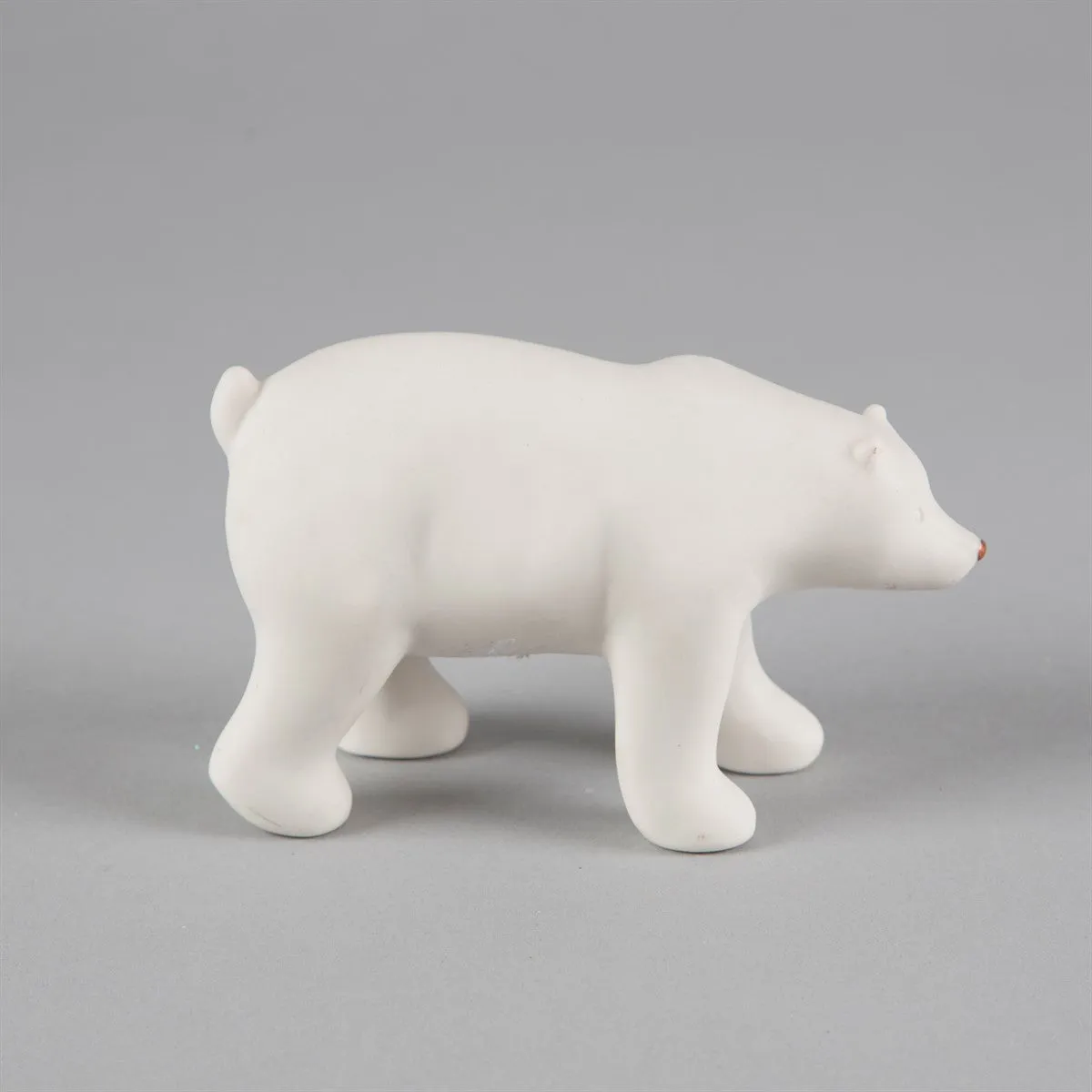 WHITE PORCELAIN POLAR BEAR STANDING DECORATION