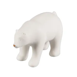 WHITE PORCELAIN POLAR BEAR STANDING DECORATION