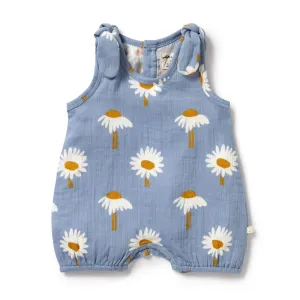 Wilson   Frenchy  Organic Crinkle Tie Playsuit - Daisy Floral