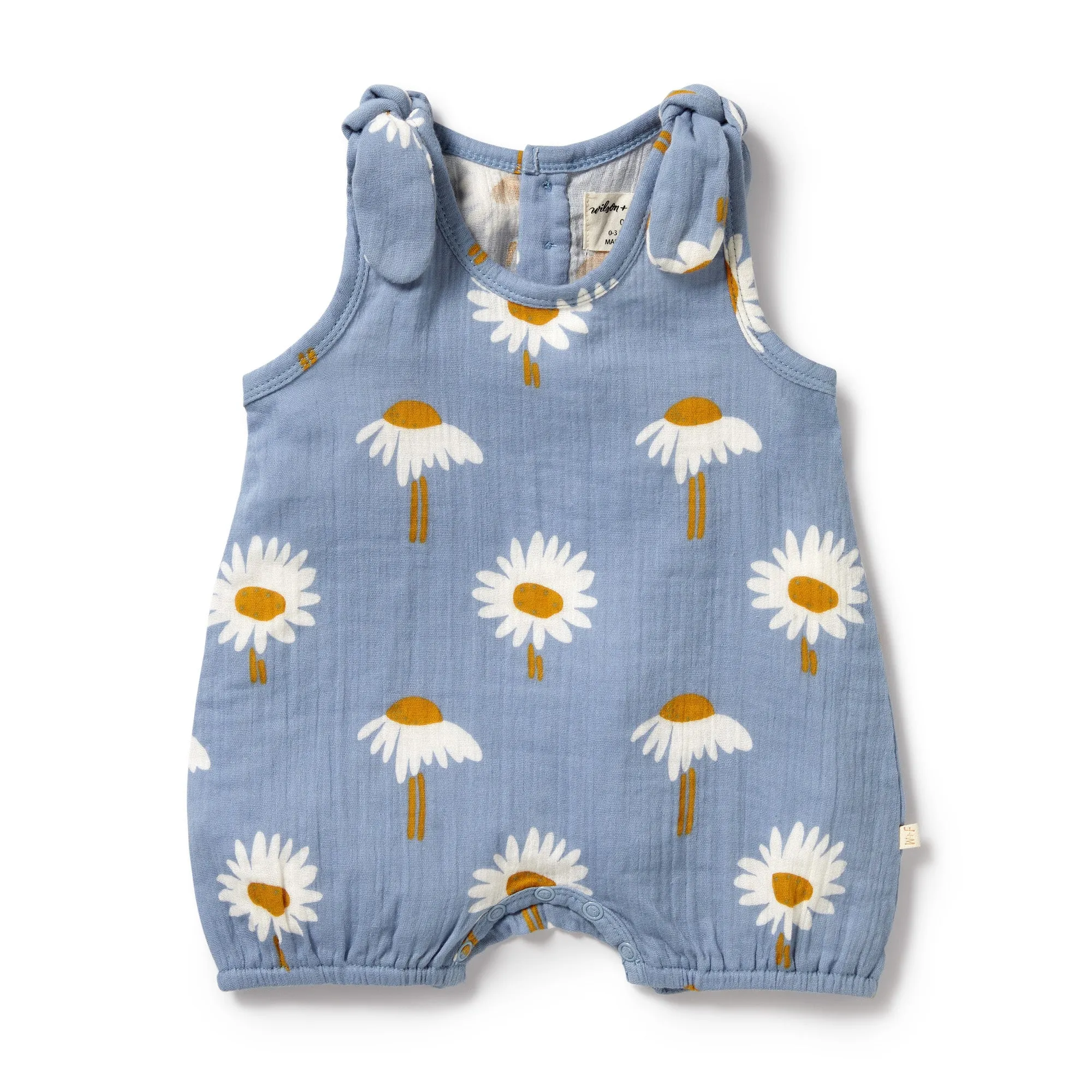 Wilson   Frenchy  Organic Crinkle Tie Playsuit - Daisy Floral