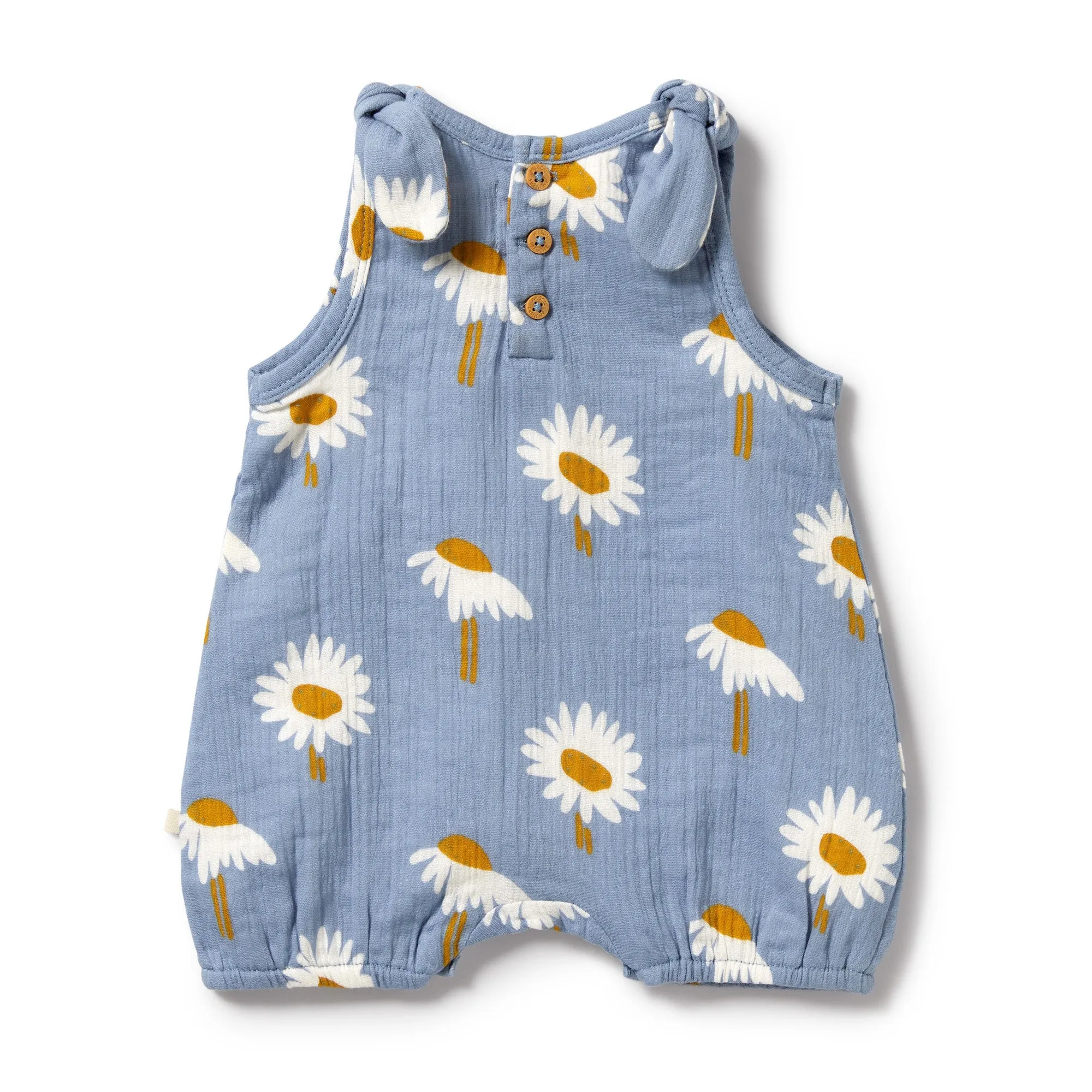 Wilson   Frenchy  Organic Crinkle Tie Playsuit - Daisy Floral