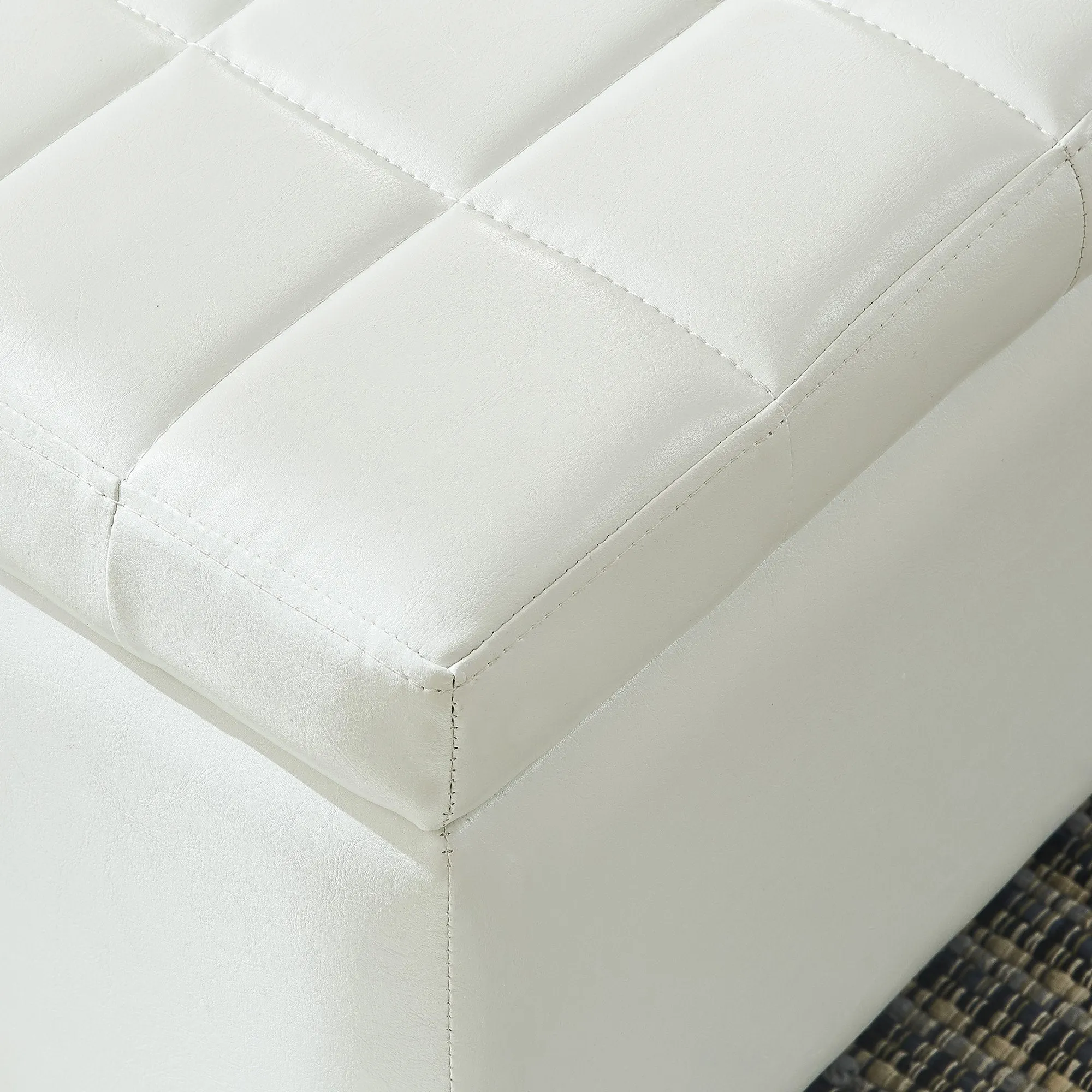 Winston-Storage Ottoman-White