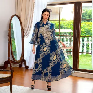 Wjczt Ramadan Eid Abaya Plus Size For Women Jalabiya Moroccan Kaftan Arabian Clothing Dubai Embroider Saudi Robe Muslim Evening Dress