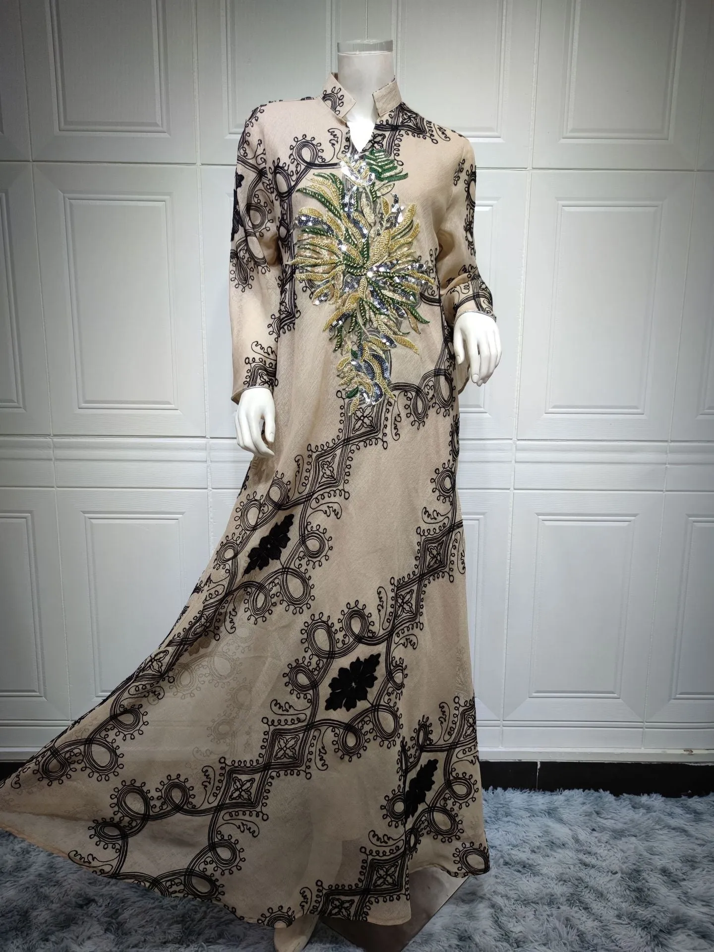 Wjczt Ramadan Eid Abaya Plus Size For Women Jalabiya Moroccan Kaftan Arabian Clothing Dubai Embroider Saudi Robe Muslim Evening Dress