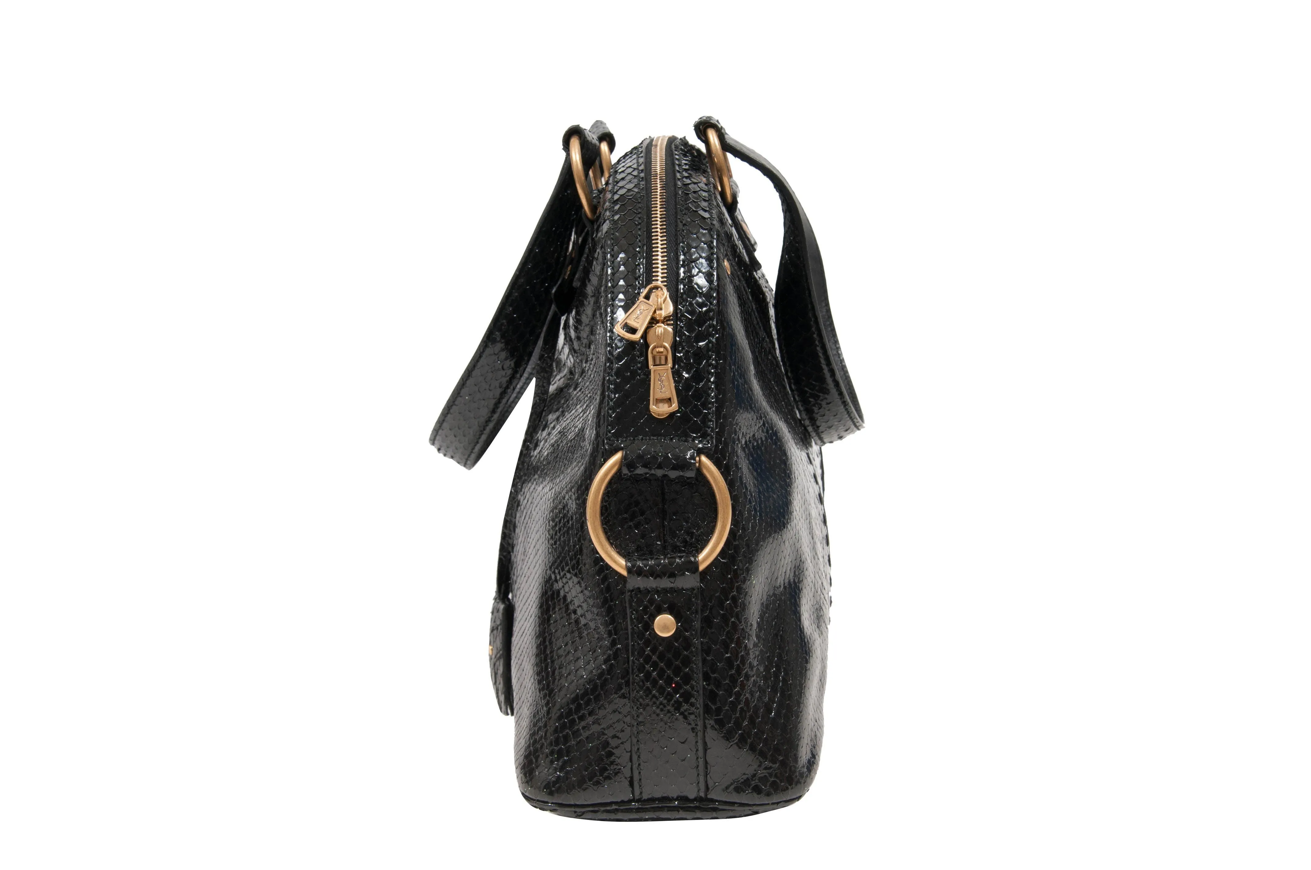 YSL Vintage Sac Muse Python Handbag Purse