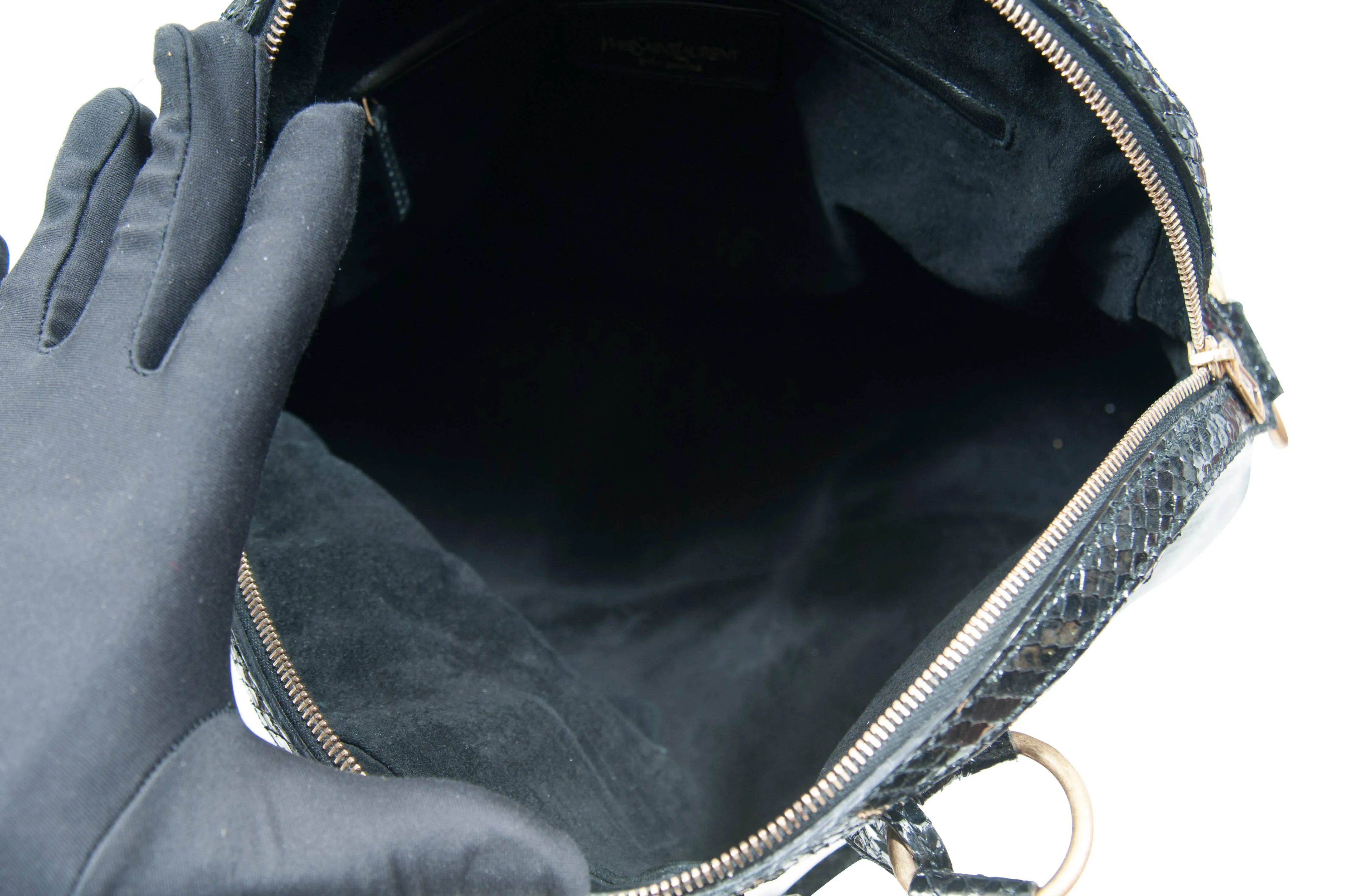 YSL Vintage Sac Muse Python Handbag Purse
