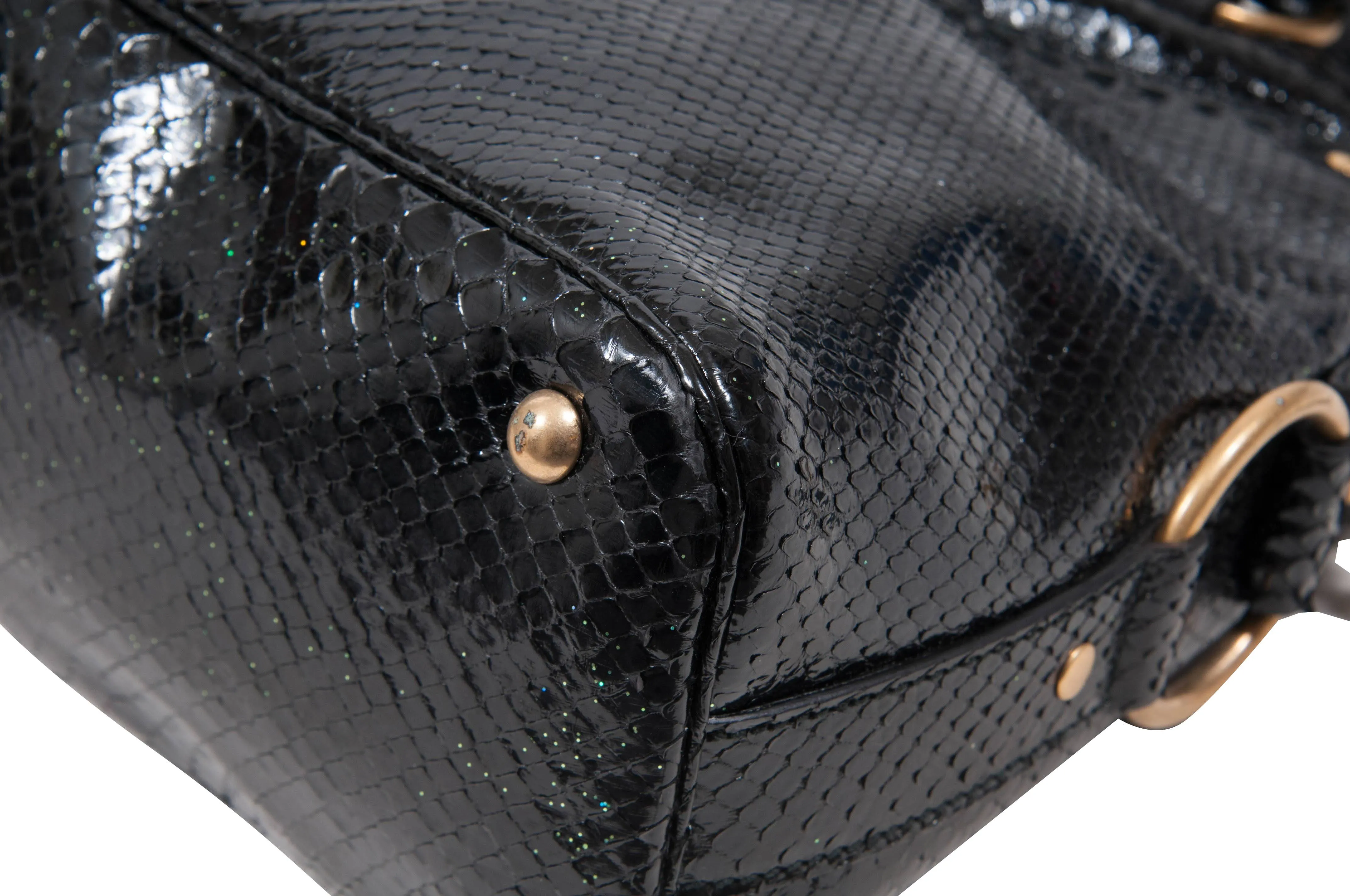 YSL Vintage Sac Muse Python Handbag Purse