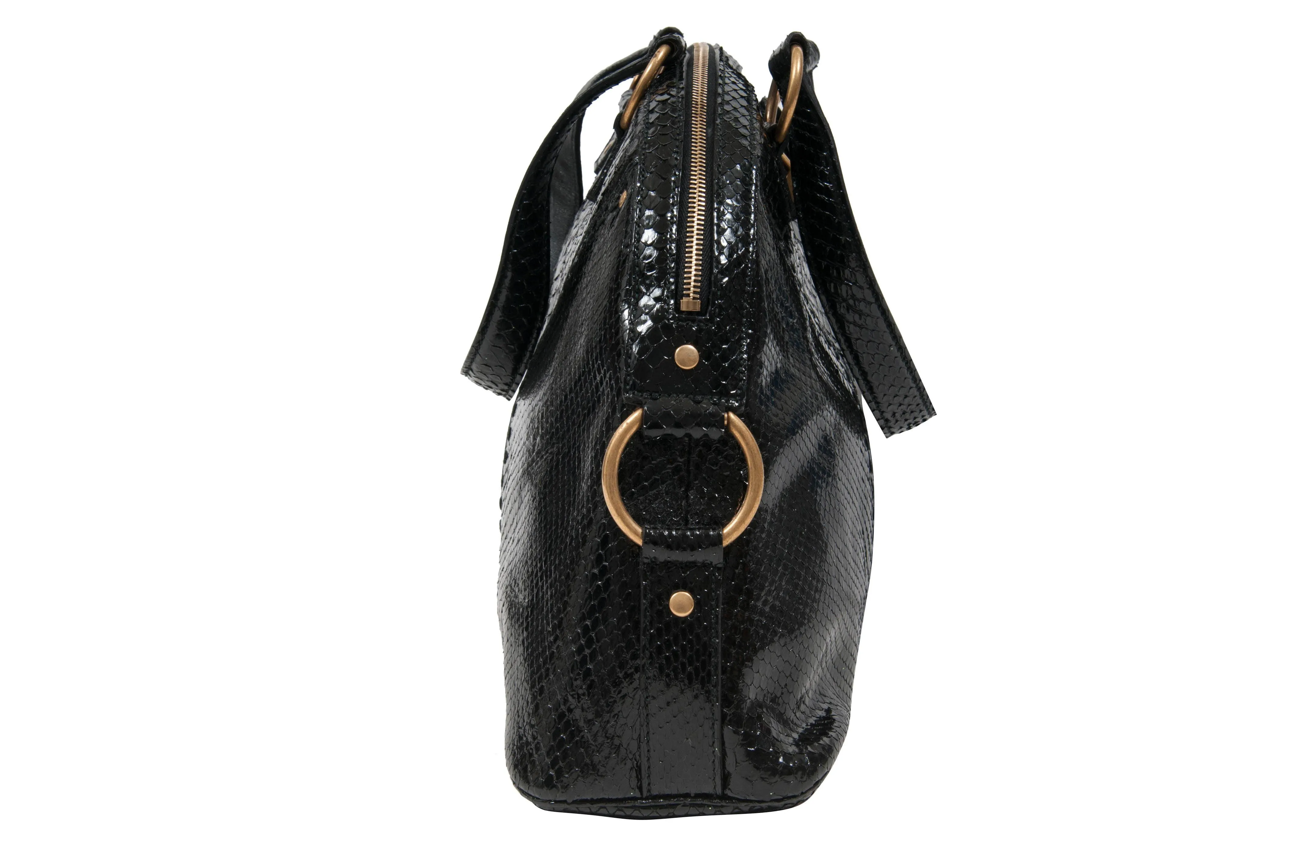 YSL Vintage Sac Muse Python Handbag Purse